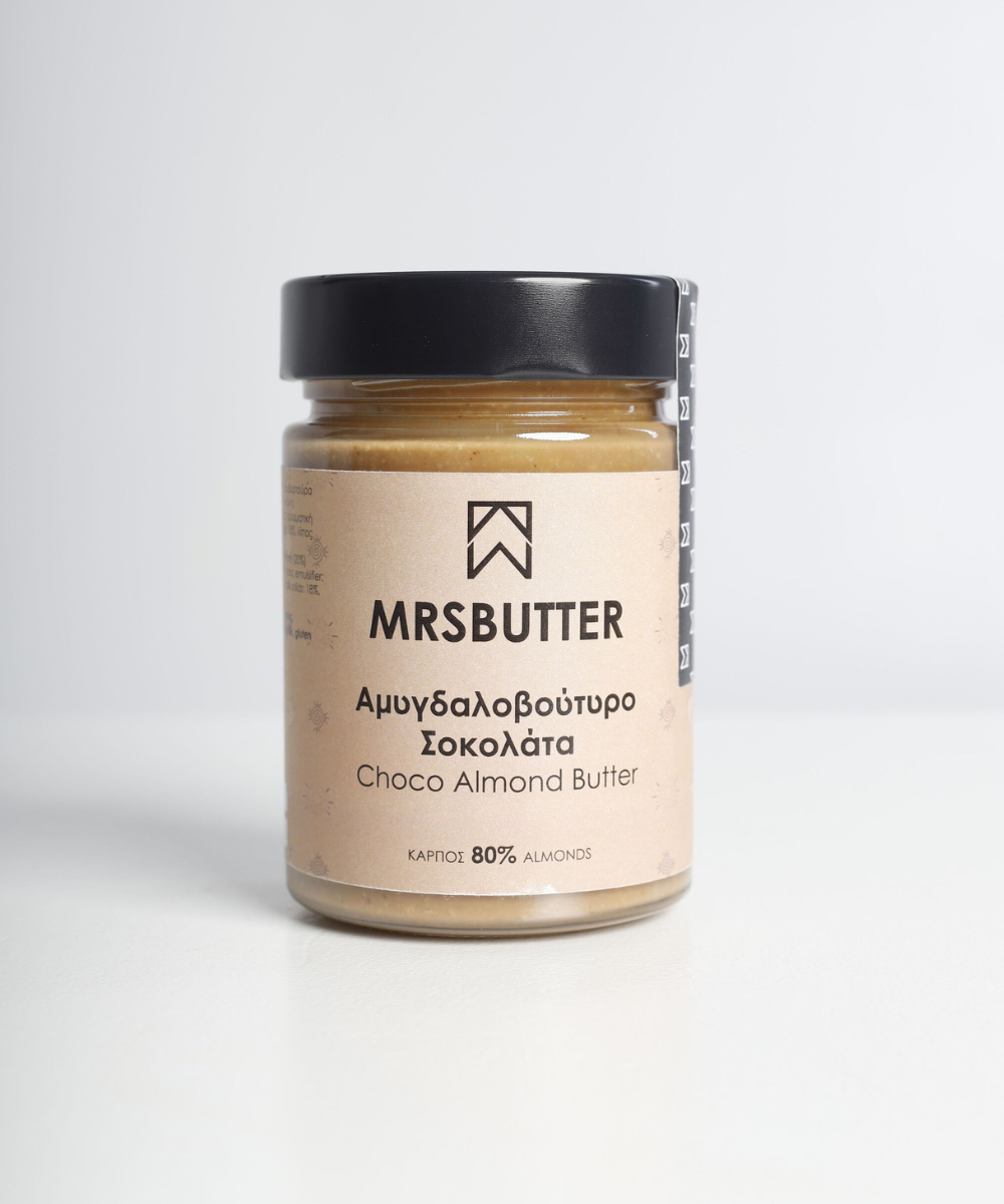 Αμυγδαλοβούτυρο με σοκολάτα – Choco Almond Butter 80% καρπός - 20% σοκολάτα γάλακτος – 320g